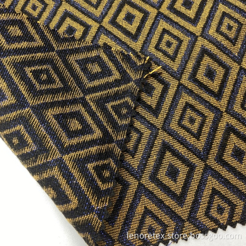 Metallic Lurex Gold Acrylic Polyester Woven Jacquard Fabric